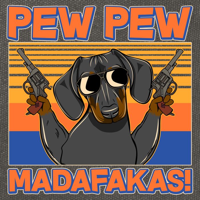 Pew Pew Madafakas Dachshund Dog Cotton Canvas Backpack