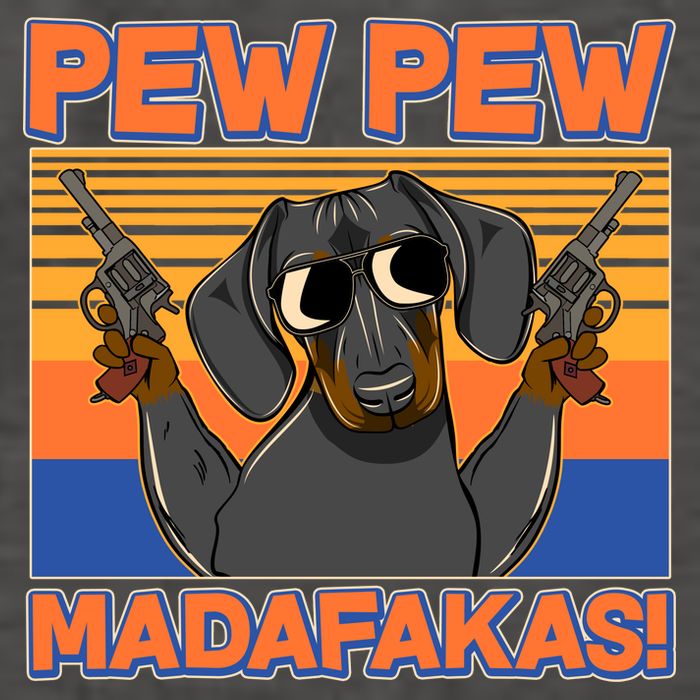 Pew Pew Madafakas Dachshund Dog Vector Backpack
