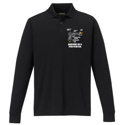 Pew Pewer Anatomy Performance Long Sleeve Polo