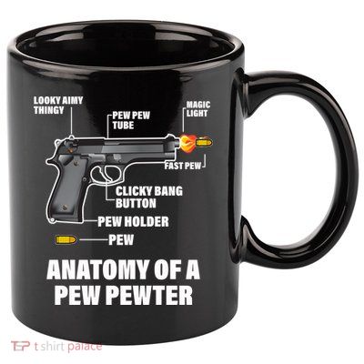 Pew Pewer Anatomy 11oz C Handle Ceramic Mug