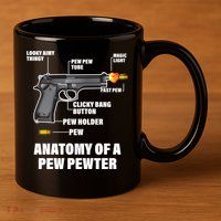 Pew Pewer Anatomy 11oz C Handle Ceramic Mug