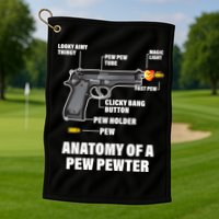 Pew Pewer Anatomy Golf Towel