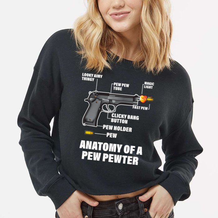 Pew Pewer Anatomy Cropped Pullover Crew