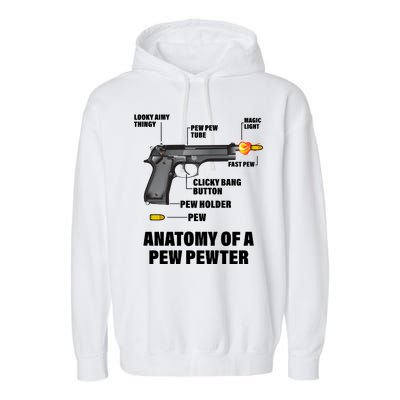 Pew Pewer Anatomy Garment-Dyed Fleece Hoodie