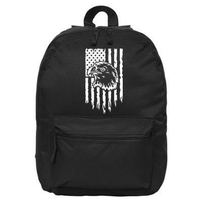 Patriotic Eagle With Us Flag  Usa 16 in Basic Backpack