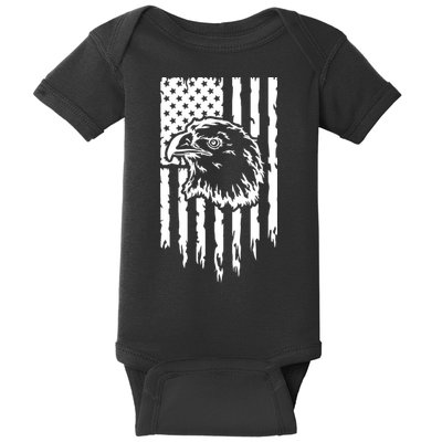 Patriotic Eagle With Us Flag  Usa Baby Bodysuit
