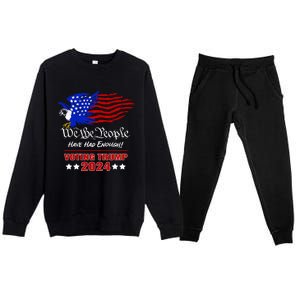 Patriotic Eagle We The People Have Had Enough Trump 2024 Funny Gift Premium Crewneck Sweatsuit Set