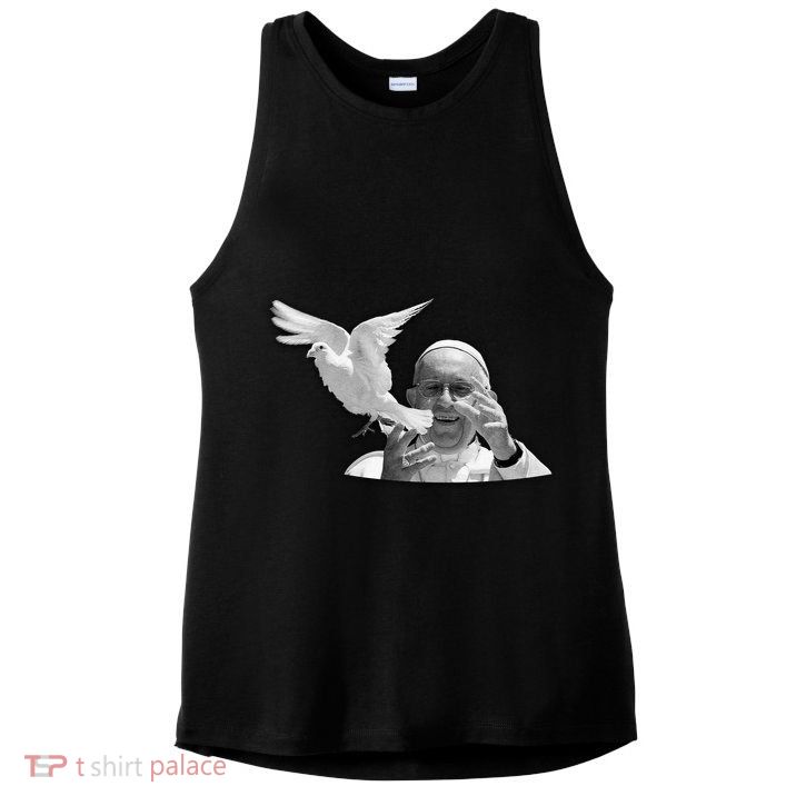 Pope Francis 1936-2025 Memorial Dove Ladies PosiCharge Tri-Blend Wicking Tank
