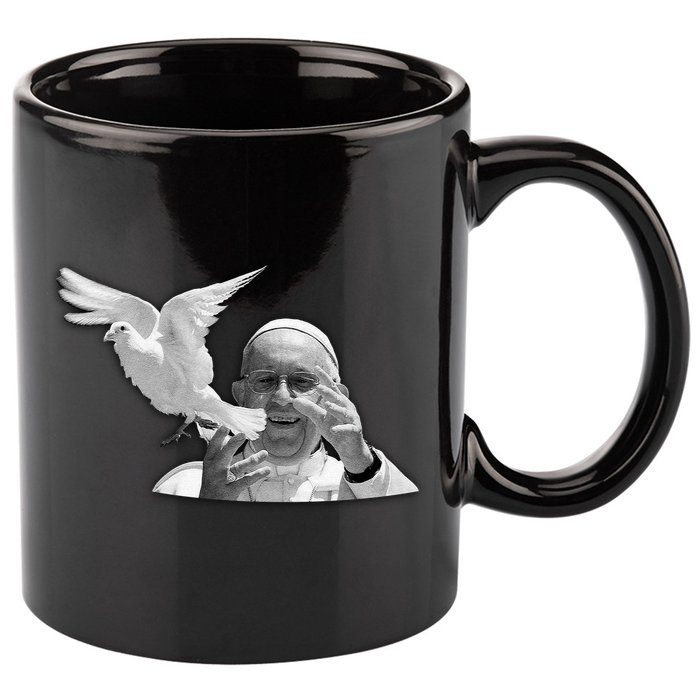 Pope Francis 1936-2025 Memorial Dove 11oz C Handle Ceramic Mug