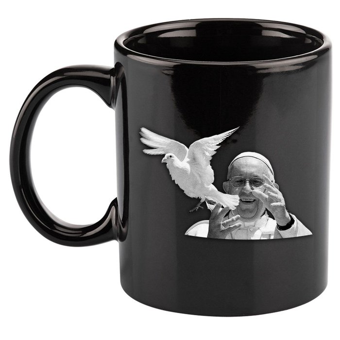 Pope Francis 1936-2025 Memorial Dove 11oz C Handle Ceramic Mug