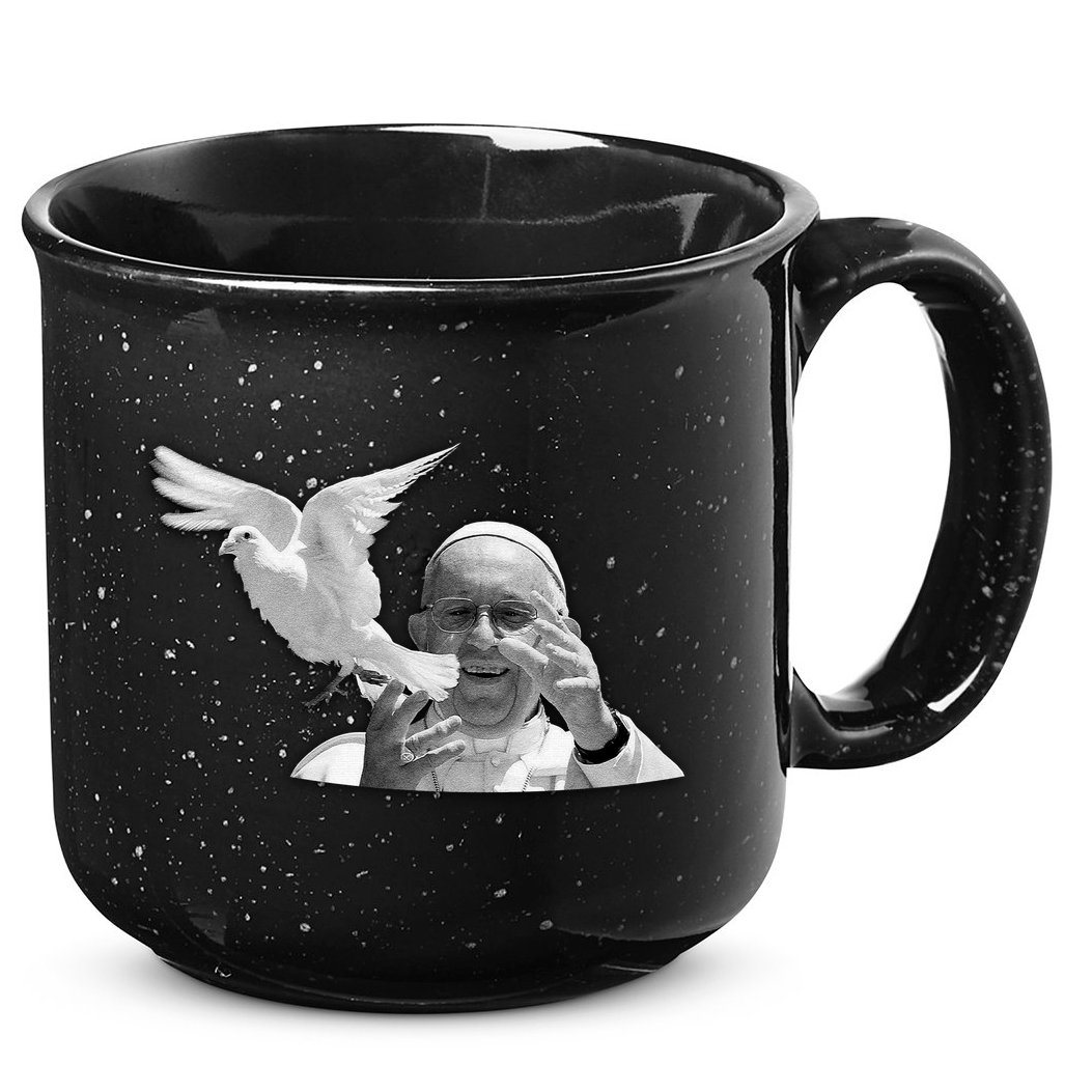 Pope Francis 1936-2025 Memorial Dove 15oz Campfire Ceramic Mug