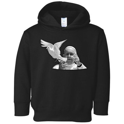 Pope Francis 1936-2025 Memorial Dove Toddler Hoodie