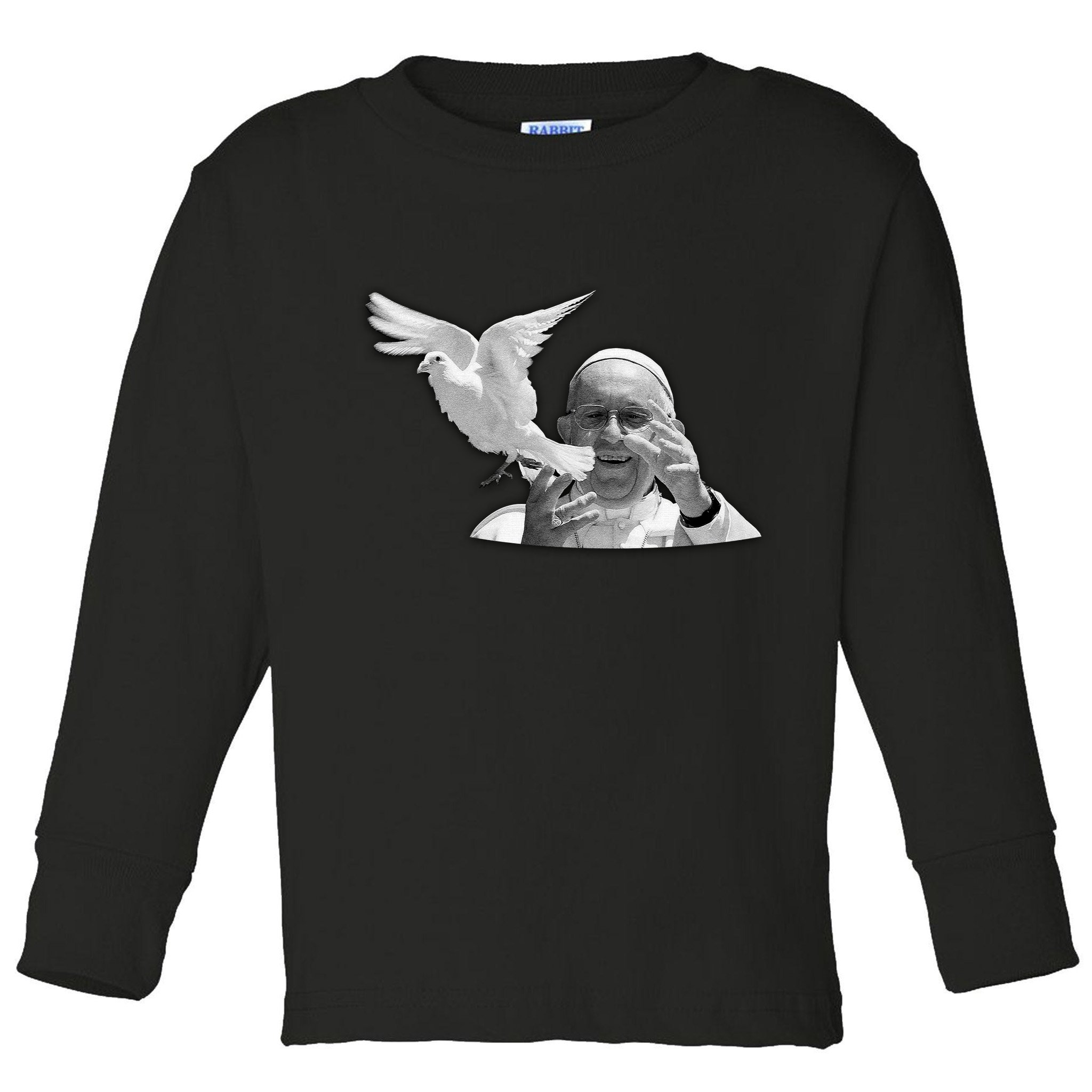 Pope Francis 1936-2025 Memorial Dove Toddler Long Sleeve Shirt