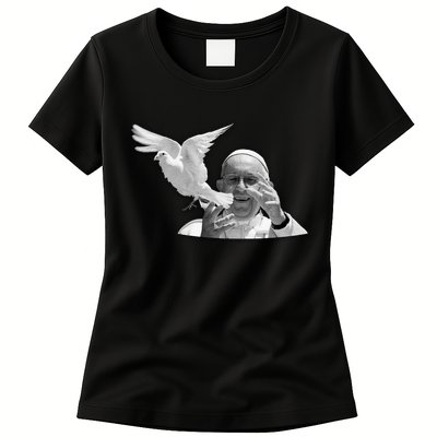 Pope Francis 1936-2025 Memorial Dove Womens T-Shirt