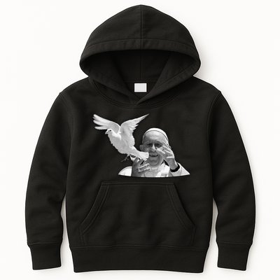 Pope Francis 1936-2025 Memorial Dove Kids Hoodie