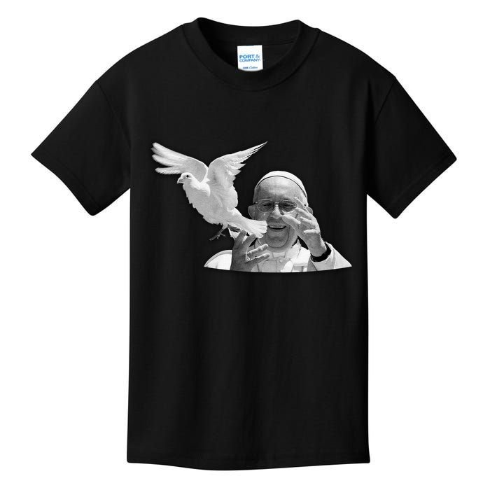 Pope Francis 1936-2025 Memorial Dove Kids T-Shirt