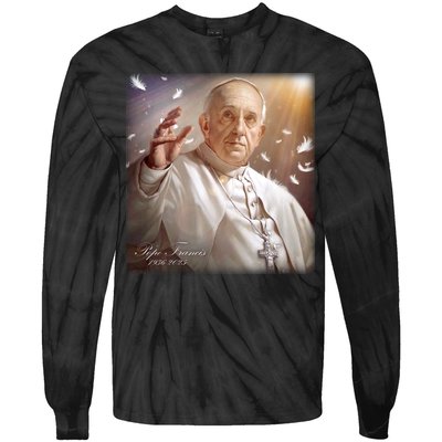 Pope Francis 1936-2025 Memorial Tie-Dye Long Sleeve Shirt