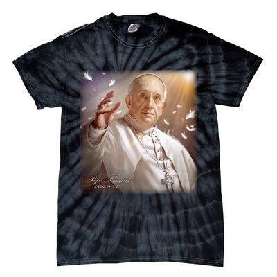 Pope Francis 1936-2025 Memorial Tie-Dye T-Shirt