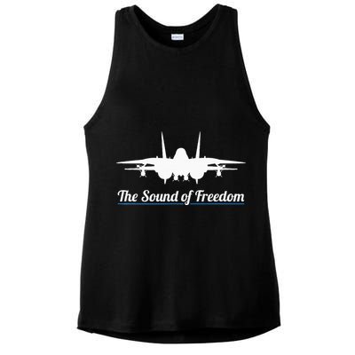 Patriotic F 14 Tomcat Fighter Jet Noise Sound Of Freedom Ladies PosiCharge Tri-Blend Wicking Tank