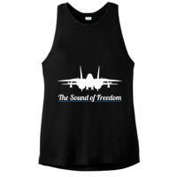 Patriotic F 14 Tomcat Fighter Jet Noise Sound Of Freedom Ladies PosiCharge Tri-Blend Wicking Tank