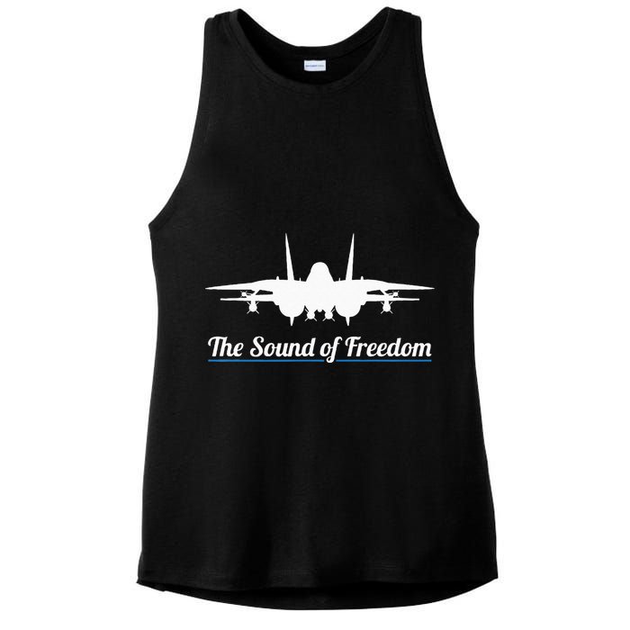 Patriotic F 14 Tomcat Fighter Jet Noise Sound Of Freedom Ladies PosiCharge Tri-Blend Wicking Tank