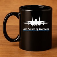 Patriotic F 14 Tomcat Fighter Jet Noise Sound Of Freedom 11oz C Handle Ceramic Mug