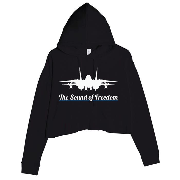 Patriotic F 14 Tomcat Fighter Jet Noise Sound Of Freedom Crop Fleece Hoodie