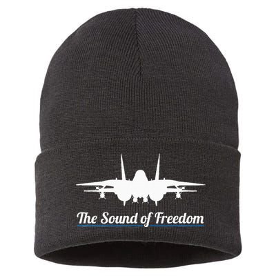 Patriotic F 14 Tomcat Fighter Jet Noise Sound Of Freedom Sustainable Knit Beanie