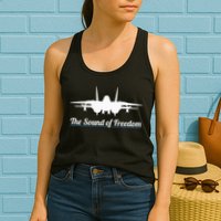 Patriotic F 14 Tomcat Fighter Jet Noise Sound Of Freedom Womens Tank Top