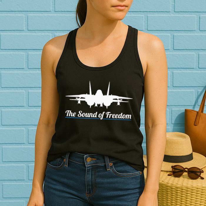 Patriotic F 14 Tomcat Fighter Jet Noise Sound Of Freedom Womens Tank Top