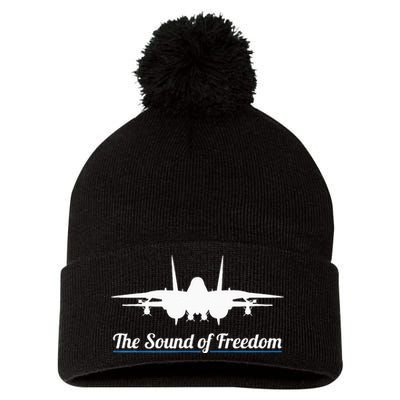 Patriotic F 14 Tomcat Fighter Jet Noise Sound Of Freedom Pom Pom 12in Knit Beanie
