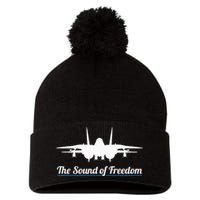 Patriotic F 14 Tomcat Fighter Jet Noise Sound Of Freedom Pom Pom 12in Knit Beanie