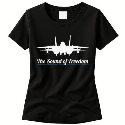Patriotic F 14 Tomcat Fighter Jet Noise Sound Of Freedom Womens T-Shirt