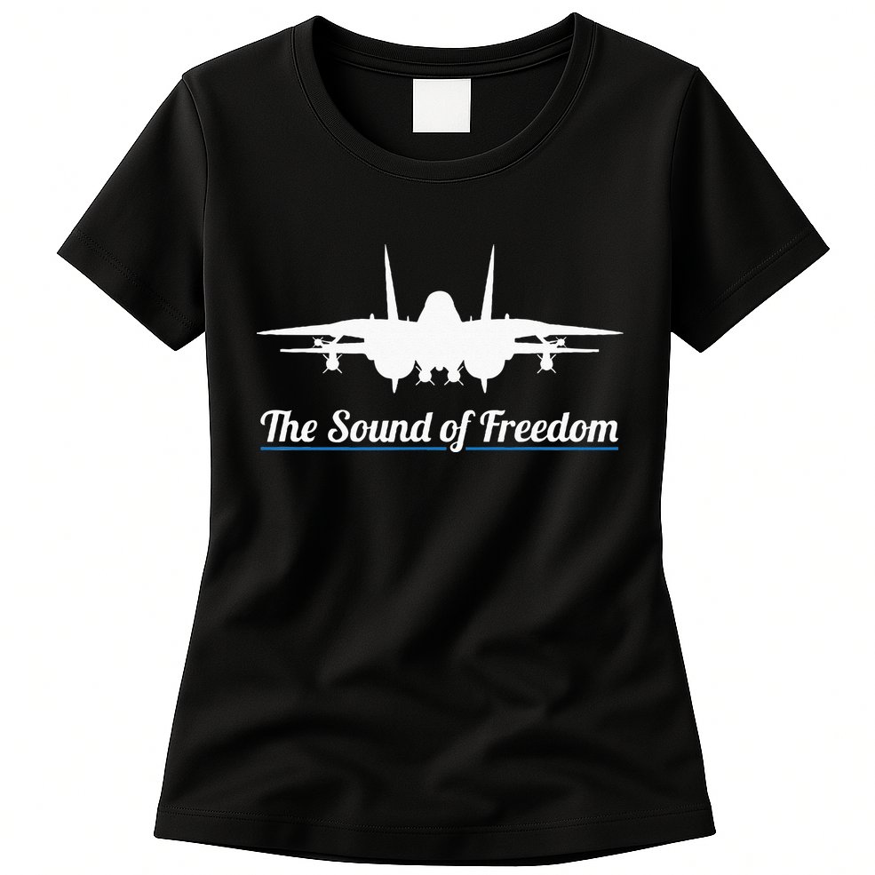 Patriotic F 14 Tomcat Fighter Jet Noise Sound Of Freedom Womens T-Shirt