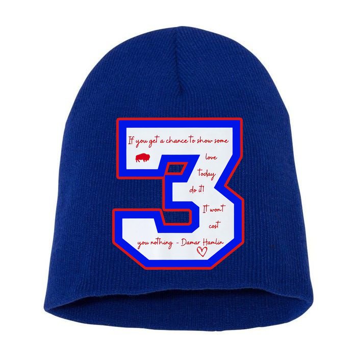 Pray For 3 Love For 3 Trending Tee Short Acrylic Beanie