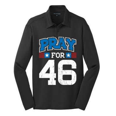 Pray For 46th President Trump Christian Conservative Gift Silk Touch Performance Long Sleeve Polo