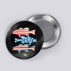 Patriotic Fish 4th Of July For Fisher Fishing Button