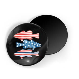 Patriotic Fish 4th Of July For Fisher Fishing Magnet