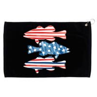 Patriotic Fish 4th Of July For Fisher Fishing Grommeted Golf Towel