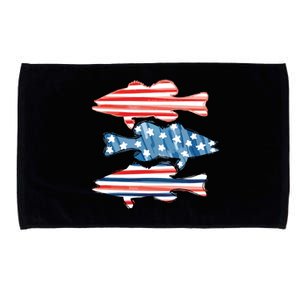 Patriotic Fish 4th Of July For Fisher Fishing Microfiber Hand Towel