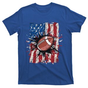 Patriotic Football 4th Of July Usa American Flag Meaningful Gift T-Shirt