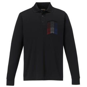 Patriotics For 4th Of Julys For USA Performance Long Sleeve Polo