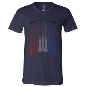 Patriotics For 4th Of Julys For USA V-Neck T-Shirt