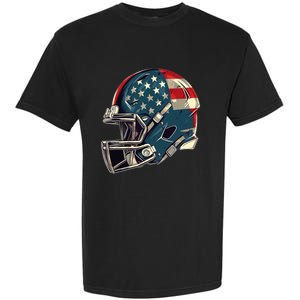 Patriotic Football 4th Of July Usa American Flag Boy Teens Garment-Dyed Heavyweight T-Shirt