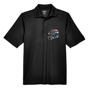 Patriotic Football 4th Of July Usa American Flag Boy Teens Men's Origin Performance Pique Polo