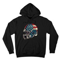 Patriotic Football 4th Of July Usa American Flag Boy Teens Hoodie