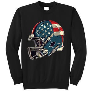 Patriotic Football 4th Of July Usa American Flag Boy Teens Sweatshirt