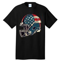 Patriotic Football 4th Of July Usa American Flag Boy Teens Tall T-Shirt