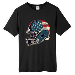 Patriotic Football 4th Of July Usa American Flag Boy Teens Tall Fusion ChromaSoft Performance T-Shirt