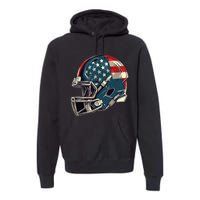 Patriotic Football 4th Of July Usa American Flag Boy Teens Premium Hoodie